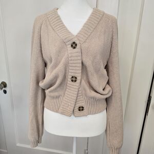 GAP Women's Cream Button-Up Cardigan